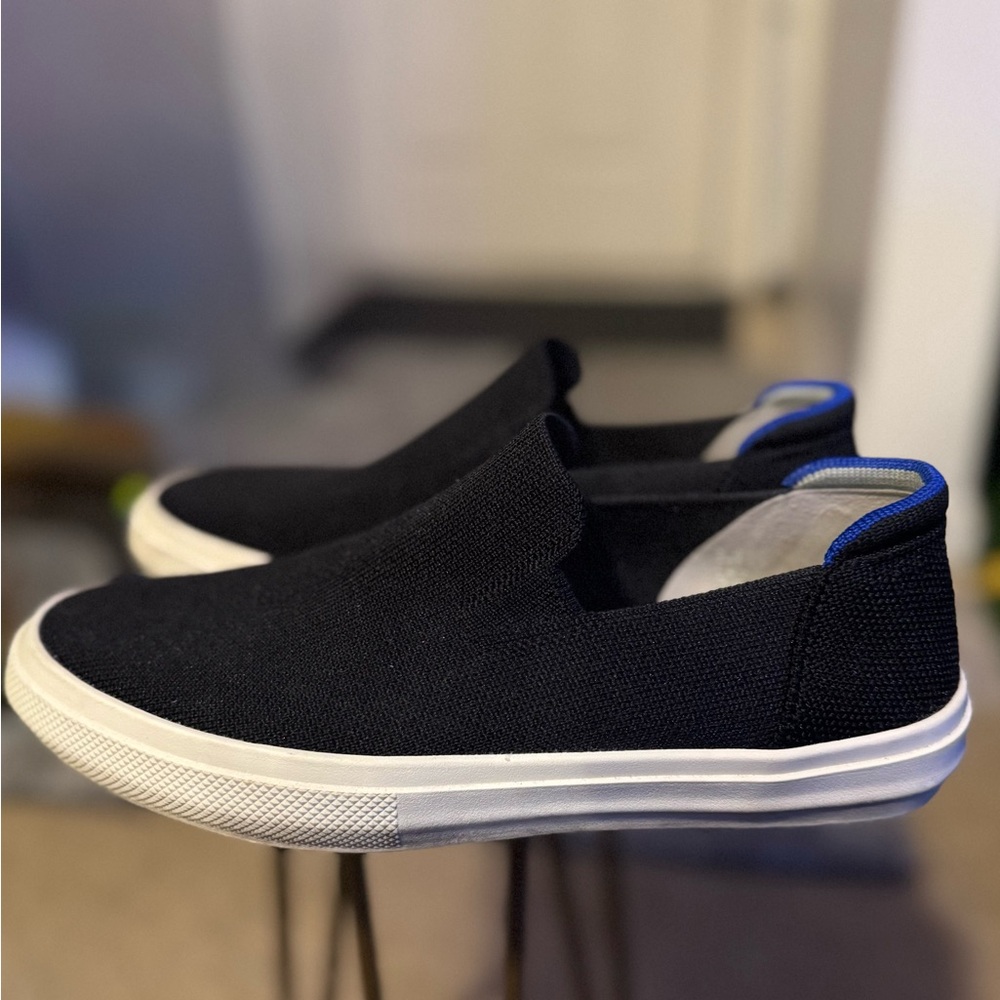 Rothy's Black and Blue Slip-On Sneakers